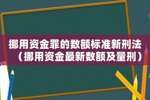 挪用资金罪的数额标准新刑法（挪用资金最新数额及量刑）