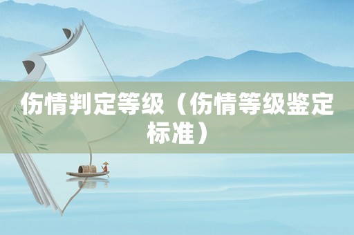 伤情判定等级(伤情等级鉴定标准) 伤情判定等级(伤情等级鉴定标准)
