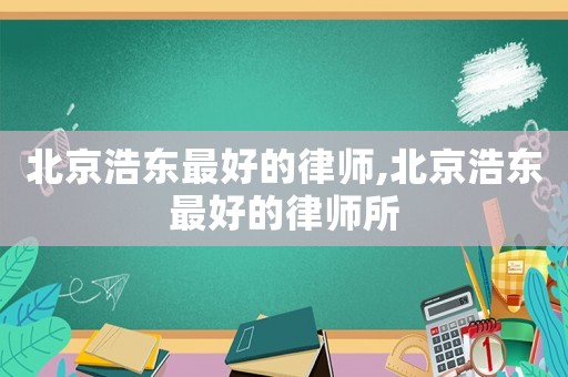 北京浩东最好的律师,北京浩东最好的律师所