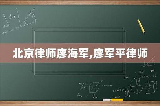 北京律师廖海军,廖军平律师