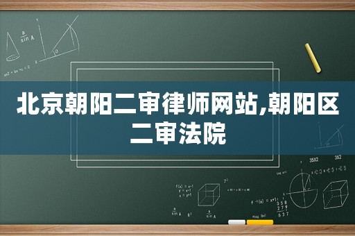 北京朝阳二审律师网站,朝阳区二审法院