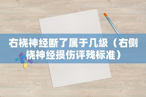 右桡神经断了属于几级(右侧桡神经损伤评残标准) 右桡神经断了属于几级(右侧桡神经损伤评残标准)