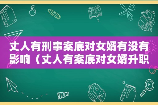 丈人有刑事案底对女婿有没有影响（丈人有案底对女婿升职有没有影响）